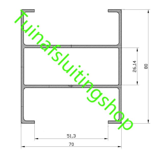 Nila paal gleuf 51mm